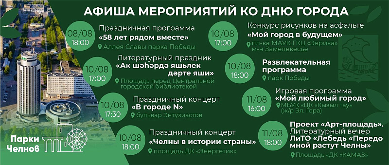 С днём рождения, Челны! Какие мероприятия пройдут в день города?