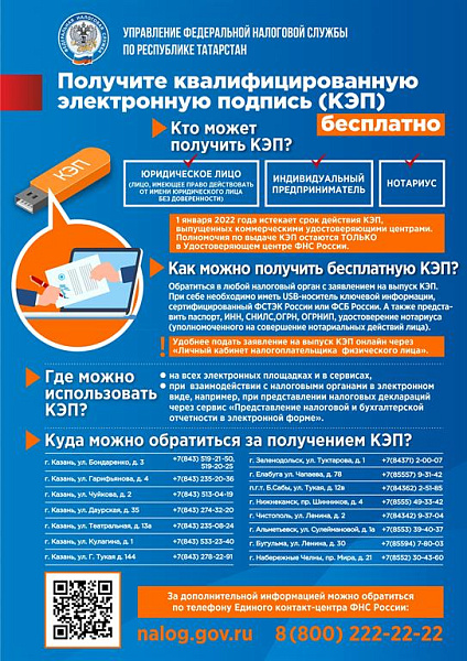 Налоговая инспекция разъясняет как можно бесплатно получить квалифицированную электронную подпись