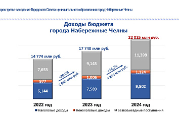 Бюджет Набережных Челнов по итогам 2024 года превысил 22 млрд рублей